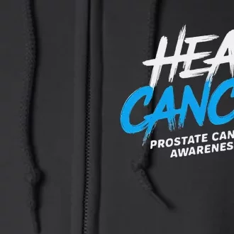 Heal Cancer Prostate Cancer Awareness Month Ribbon Full Zip Hoodie