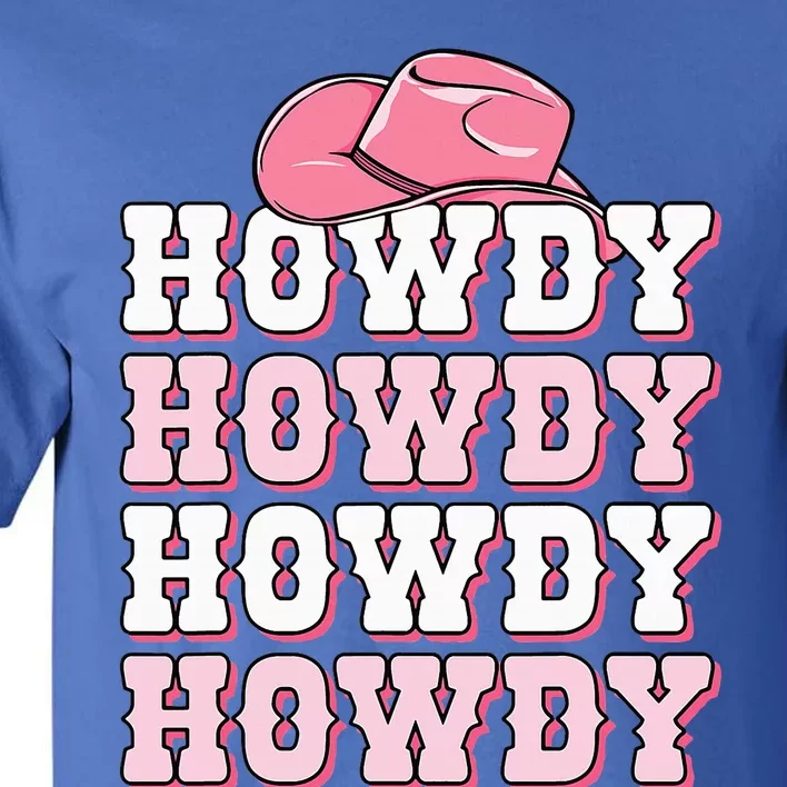 Howdy Cow Print Western Country Cowgirl Texas Rodeo Tall T-Shirt