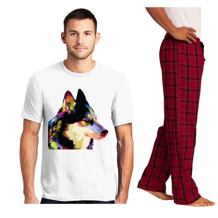 Husky Colorful Pop Art Portrait For Dog Owners Chukcha Sibe Pajama Set