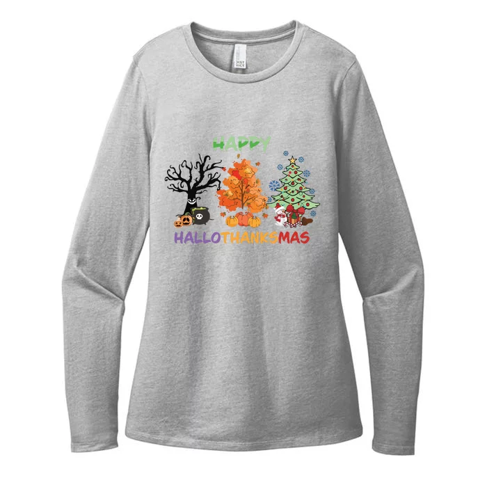 Highland Cow Print Halloween Christmas Womens CVC Long Sleeve Shirt