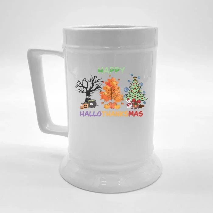 Highland Cow Print Halloween Christmas Front & Back Beer Stein