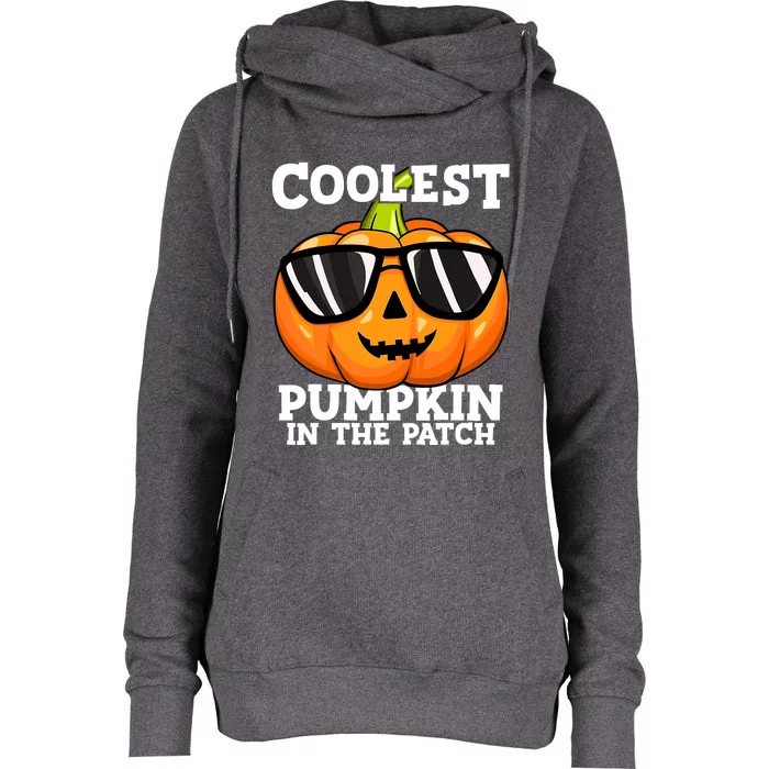 Halloween Coolest Pumpkin In The Patch Womens Funnel Neck Pullover Hood