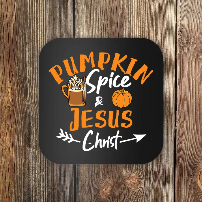 Halloween Christian Pumpkin Spice And Jesus Christ Fall Leaf Coaster