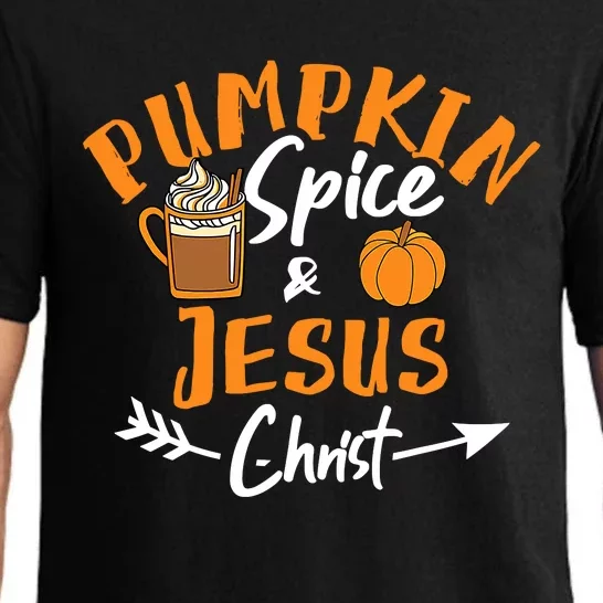 Halloween Christian Pumpkin Spice And Jesus Christ Fall Leaf Pajama Set