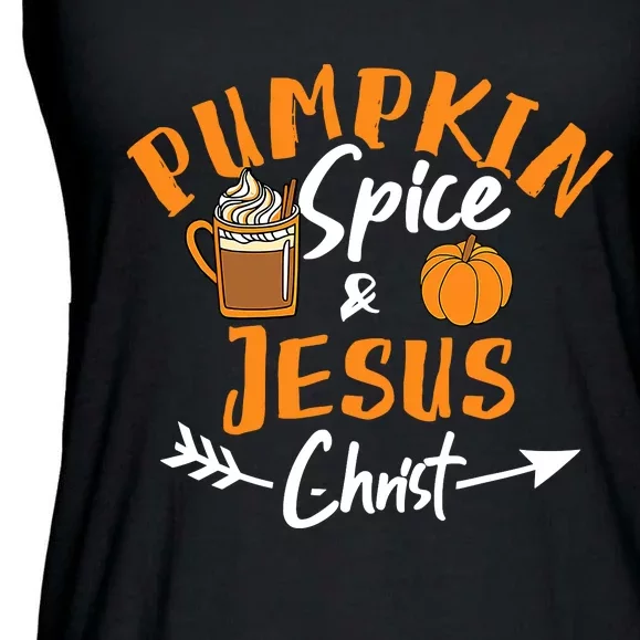 Halloween Christian Pumpkin Spice And Jesus Christ Fall Leaf Ladies Essential Flowy Tank