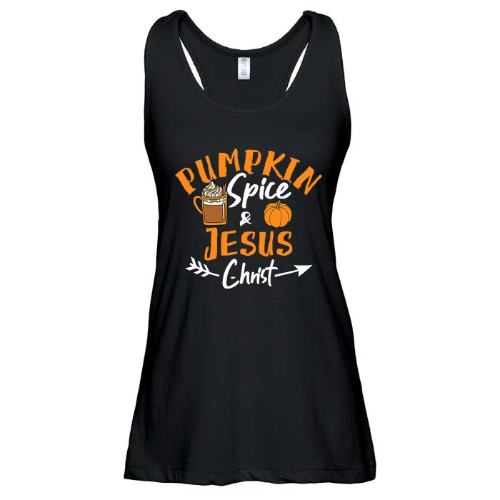 Halloween Christian Pumpkin Spice And Jesus Christ Fall Leaf Ladies Essential Flowy Tank