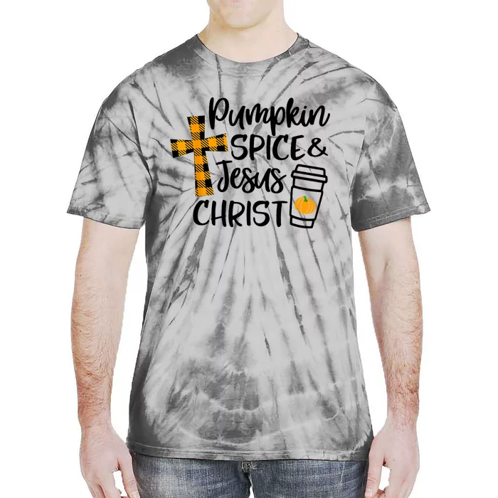 Halloween Christian Pumpkin Spice And Jesus Christ Fall Leaf Tie-Dye T-Shirt