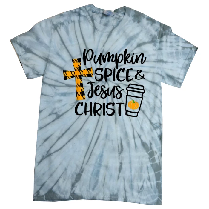 Halloween Christian Pumpkin Spice And Jesus Christ Fall Leaf Tie-Dye T-Shirt