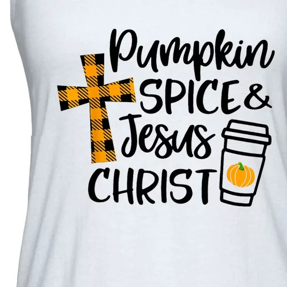 Halloween Christian Pumpkin Spice And Jesus Christ Fall Leaf Ladies Essential Flowy Tank