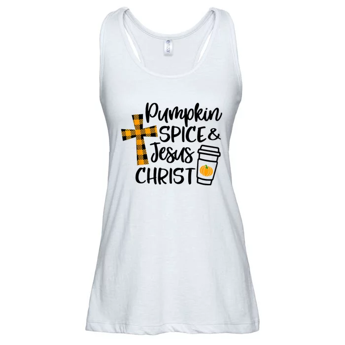 Halloween Christian Pumpkin Spice And Jesus Christ Fall Leaf Ladies Essential Flowy Tank