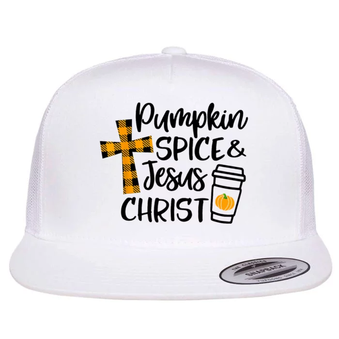 Halloween Christian Pumpkin Spice And Jesus Christ Fall Leaf Flat Bill Trucker Hat