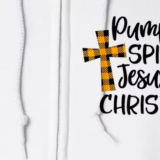 Halloween Christian Pumpkin Spice And Jesus Christ Fall Leaf Full Zip Hoodie