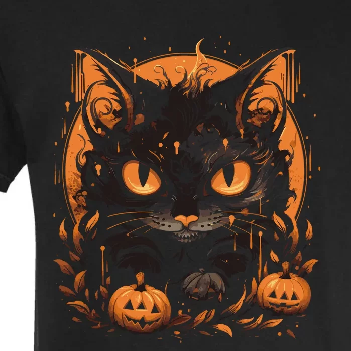 Halloween Cat Pumpkins Garment-Dyed Heavyweight T-Shirt