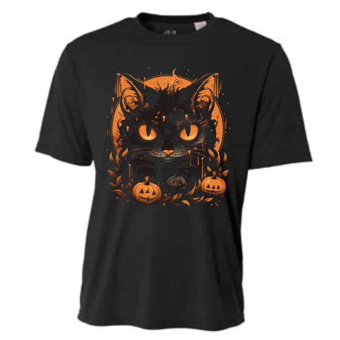 Halloween Cat Pumpkins Cooling Performance Crew T-Shirt