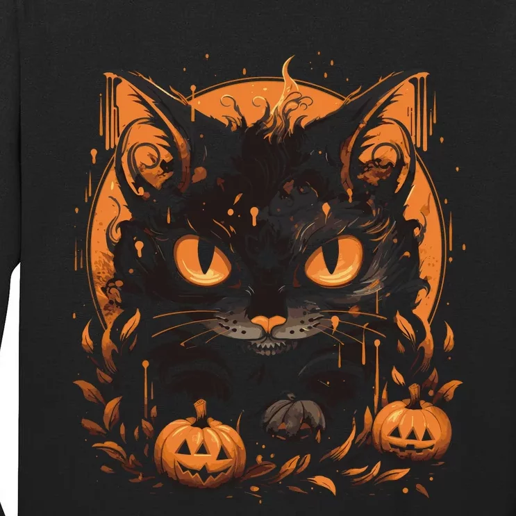 Halloween Cat Pumpkins Tall Long Sleeve T-Shirt