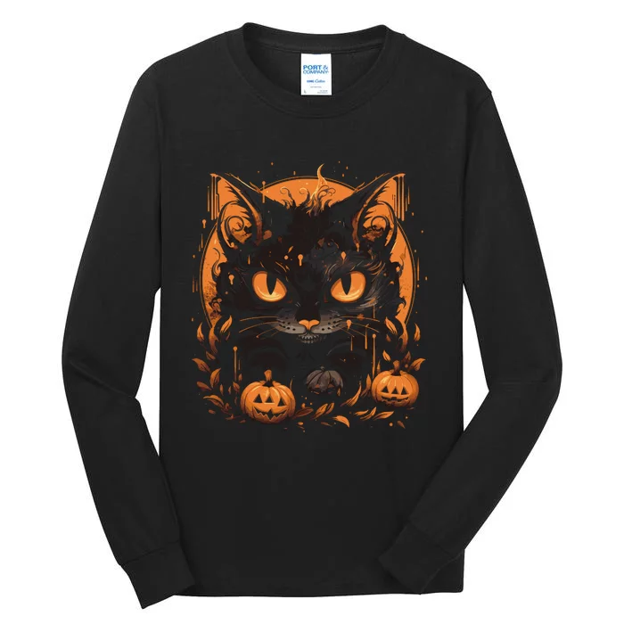 Halloween Cat Pumpkins Tall Long Sleeve T-Shirt