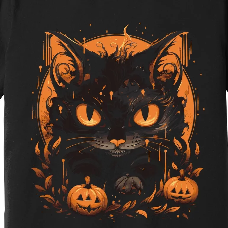 Halloween Cat Pumpkins Premium T-Shirt