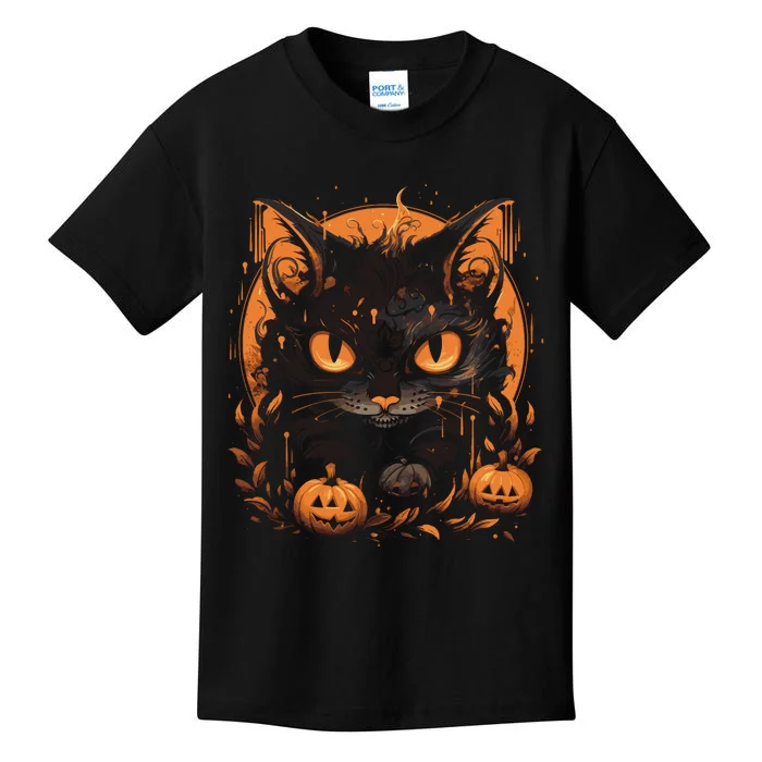 Halloween Cat Pumpkins Kids T-Shirt