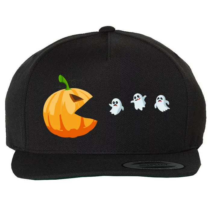 Halloween Costume Pumpkin Eating Ghosts Gift Wool Snapback Cap