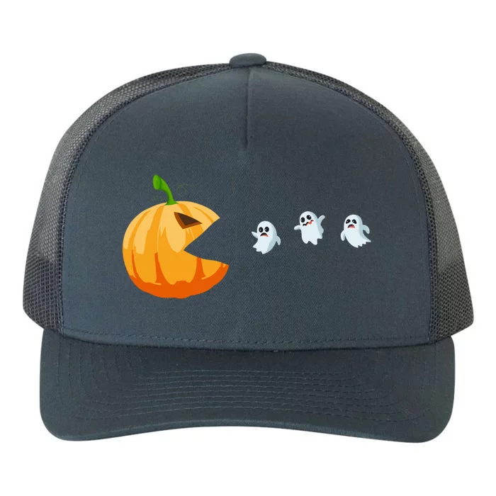 Halloween Costume Pumpkin Eating Ghosts Gift Yupoong Adult 5-Panel Trucker Hat