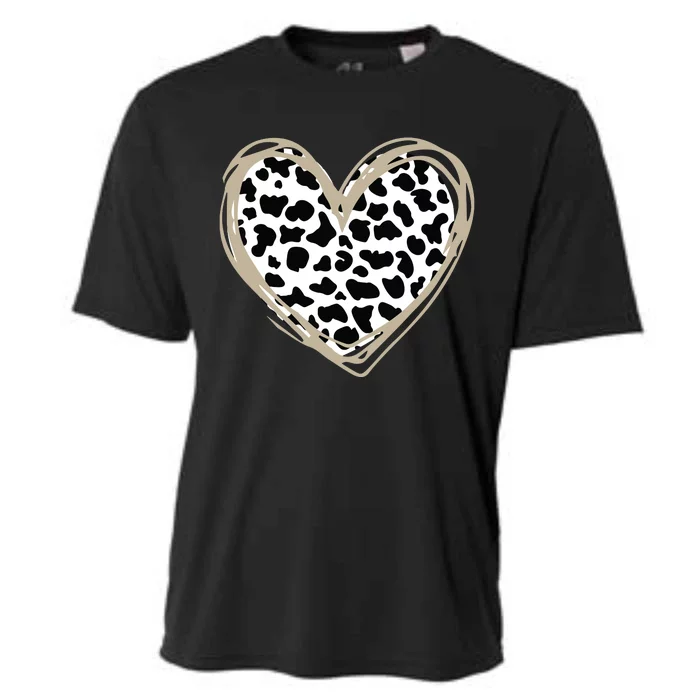 Heart Cow Pattern For Cow Lover Cooling Performance Crew T-Shirt