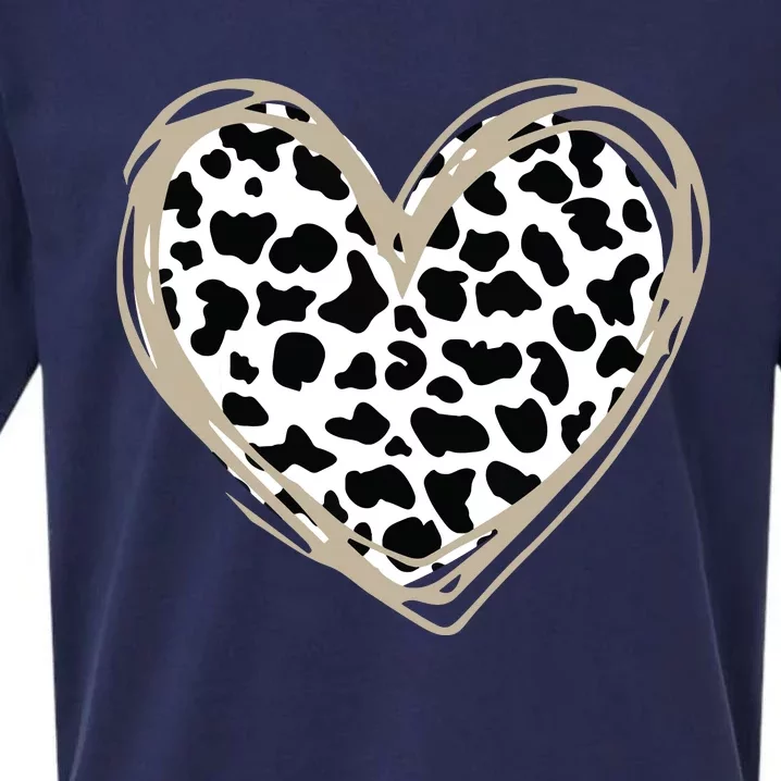 Heart Cow Pattern For Cow Lover Sueded Cloud Jersey T-Shirt