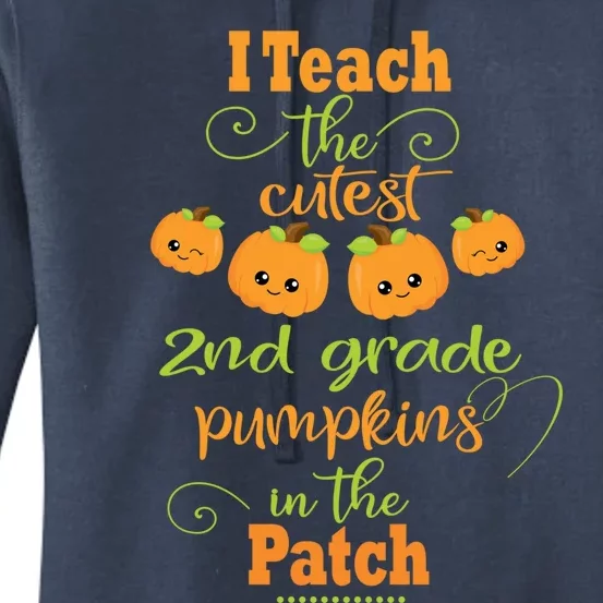 Halloween Cutest Pumpkins Funny Second Grade Teacher Gift Women's Pullover Hoodie