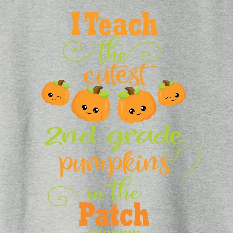 Halloween Cutest Pumpkins Funny Second Grade Teacher Gift Women's Crop Top Tee