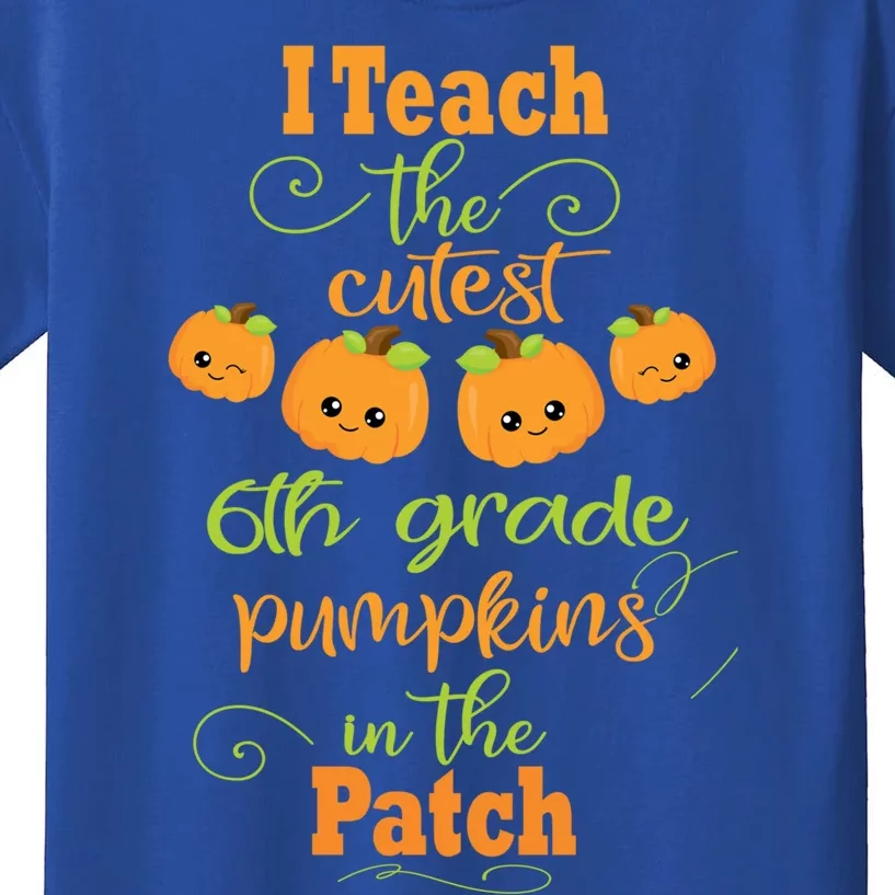 Halloween Cutest Pumpkins Funny Sixth Grade Teacher Gift Kids T-Shirt