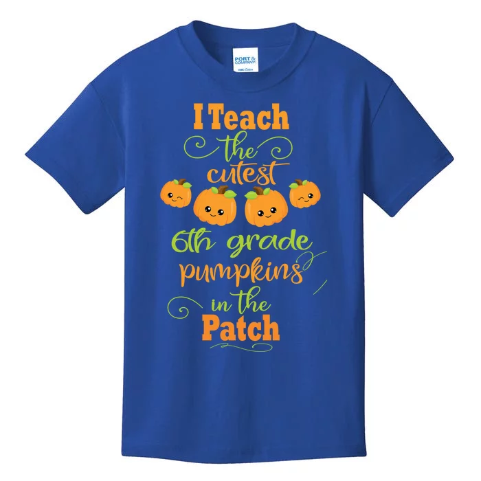 Halloween Cutest Pumpkins Funny Sixth Grade Teacher Gift Kids T-Shirt