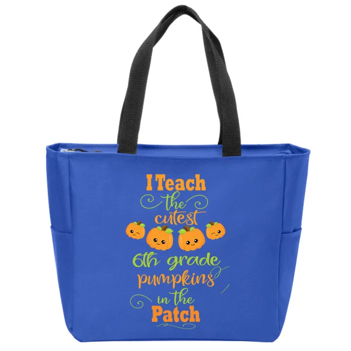 Halloween Cutest Pumpkins Funny Sixth Grade Teacher Gift Zip Tote Bag