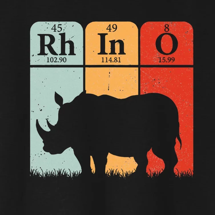 Hippo Chemistry Periodic Table Elements Rhinoceros Lover Women's Crop Top Tee