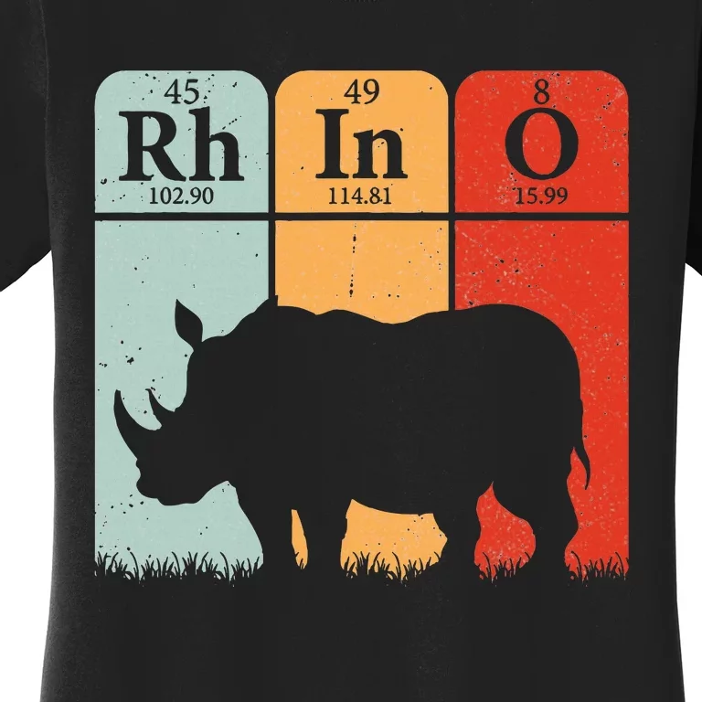 Hippo Chemistry Periodic Table Elements Rhinoceros Lover Women's T-Shirt