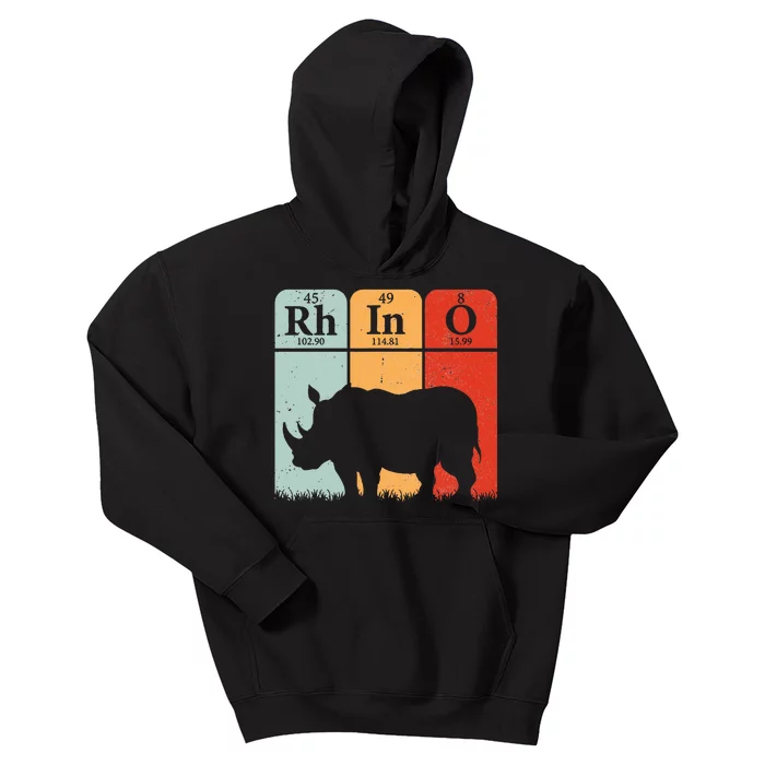 Hippo Chemistry Periodic Table Elements Rhinoceros Lover Kids Hoodie