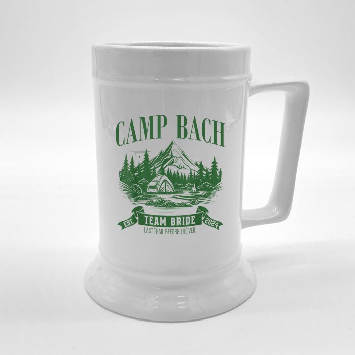 Hiking Camping Party 2024 Camp Bach Team Bride Gift Front & Back Beer Stein