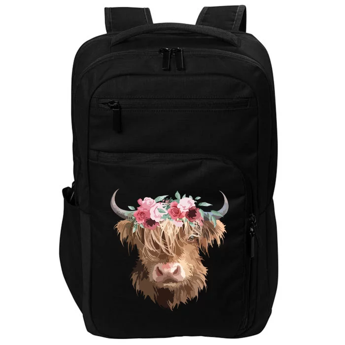 Highland Cow Painting Impact Tech Backpack