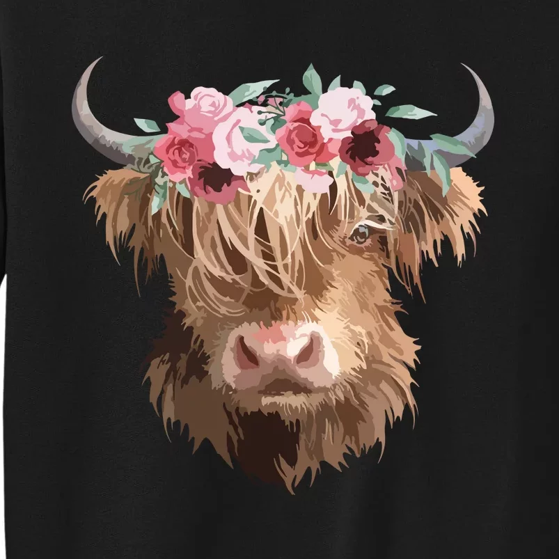 Highland Cow Painting Tall Sweatshirt