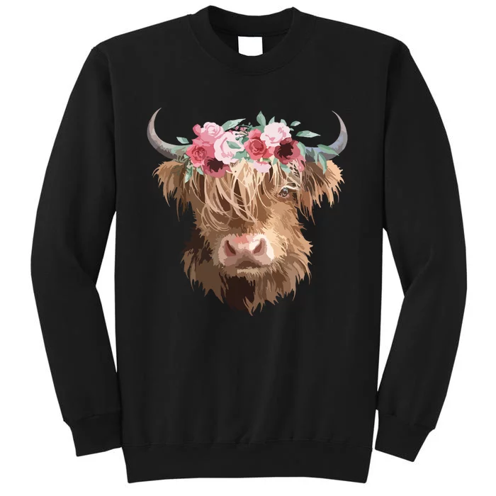 Highland Cow Painting Tall Sweatshirt