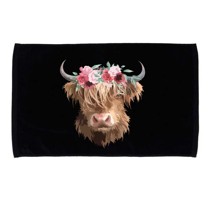 Highland Cow Painting Microfiber Hand Towel