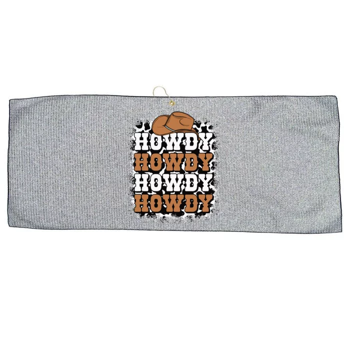 Howdy Cow Print Western Country Cowgirl Cowboy Texas Rodeo Large Microfiber Waffle Golf Towel