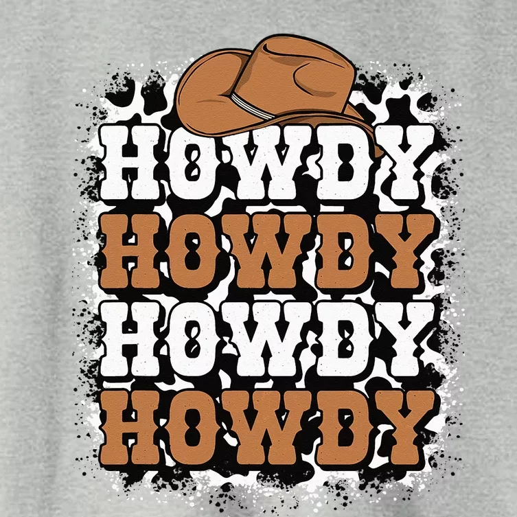 Howdy Cow Print Western Country Cowgirl Cowboy Texas Rodeo Women's Crop Top Tee