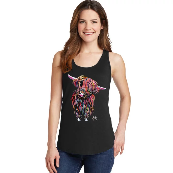 HiGHLaND CoW PRiNT ANiMaL PRiNT BoLLY Ladies Essential Tank