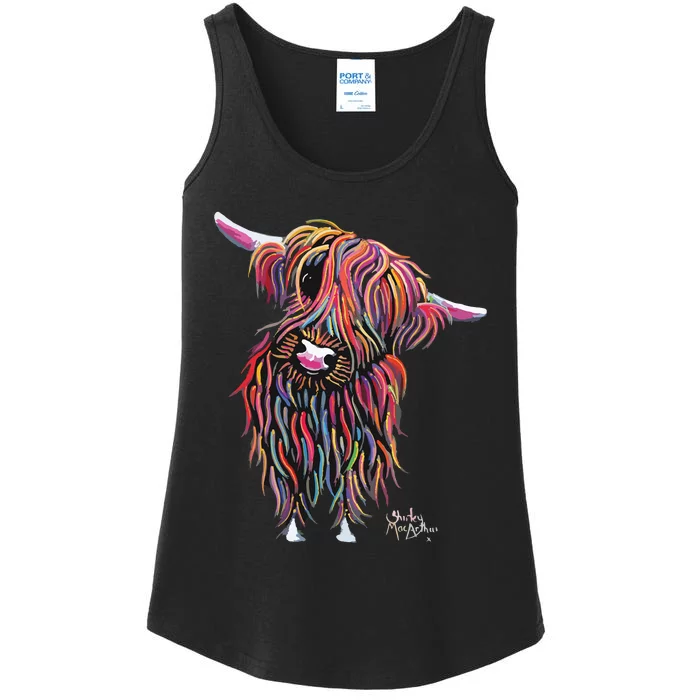 HiGHLaND CoW PRiNT ANiMaL PRiNT BoLLY Ladies Essential Tank