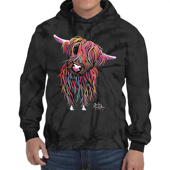 HiGHLaND CoW PRiNT ANiMaL PRiNT BoLLY Tie Dye Hoodie