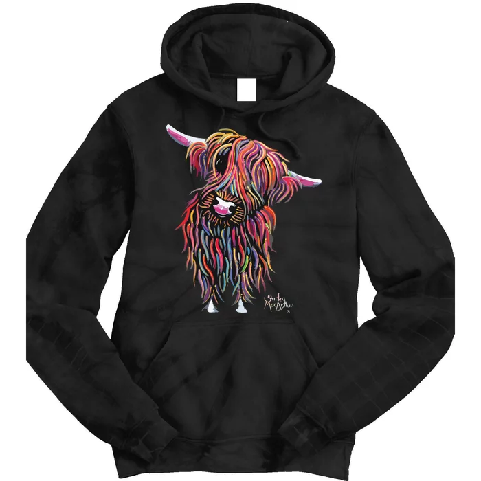 HiGHLaND CoW PRiNT ANiMaL PRiNT BoLLY Tie Dye Hoodie