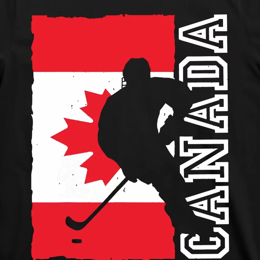 Hockey Canadian Patriotic Flag T-Shirt