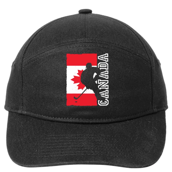 Hockey Canadian Patriotic Flag 7-Panel Snapback Hat