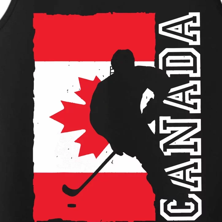 Hockey Canadian Patriotic Flag Performance Tank