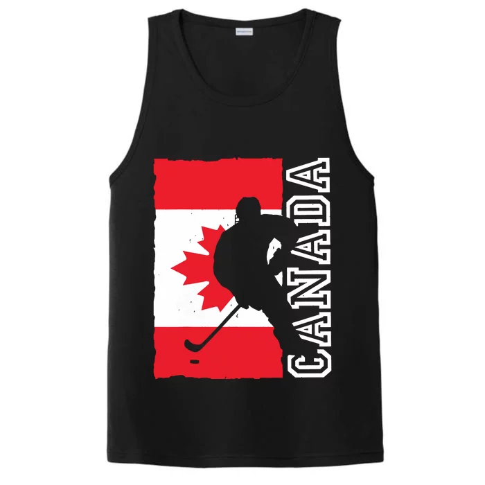 Hockey Canadian Patriotic Flag Performance Tank