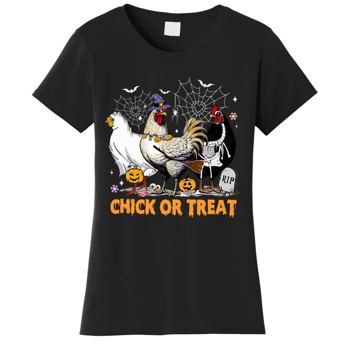 Halloween Chicken Pumpkin Chick Or Treat Spooky Season Women's T-Shirt